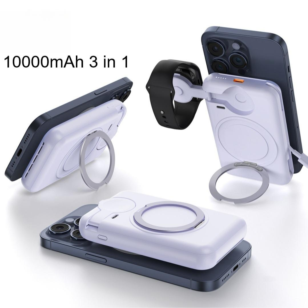 Qi2 맥세이프 보조배터리 10000mah 애플워치 핸드그립 톡홀더 - 상품 이미지