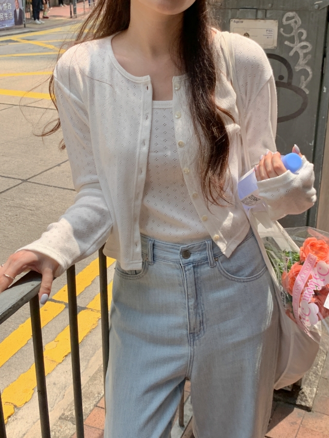 💕URBANE MADE💕 큐피드 펀칭 크롭 아일렛 가디건 세트 (3c) 상세 이미지 43
