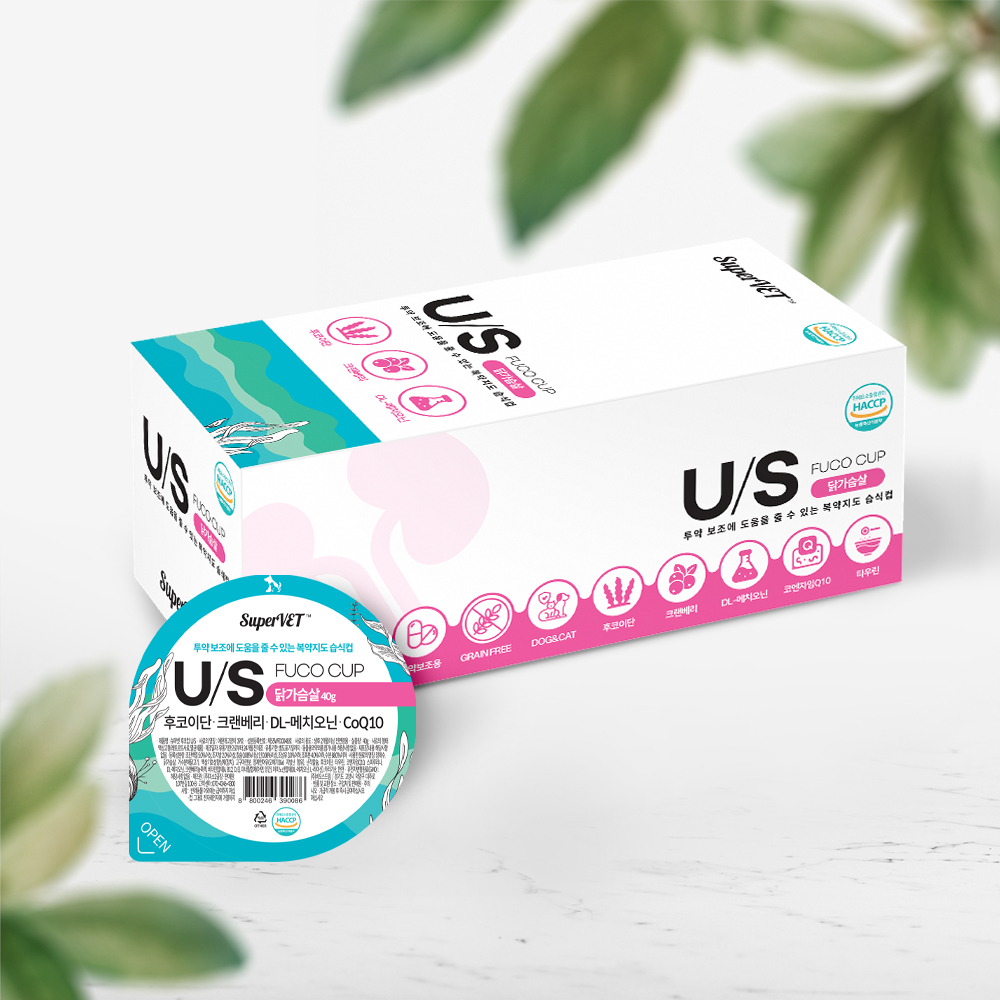 슈퍼벳 후코컵 U/S 투약보조캔 (요로건강) 40g x 6개입 후코이단 함유 저칼로리 생육 기능성간식 - 상품 이미지