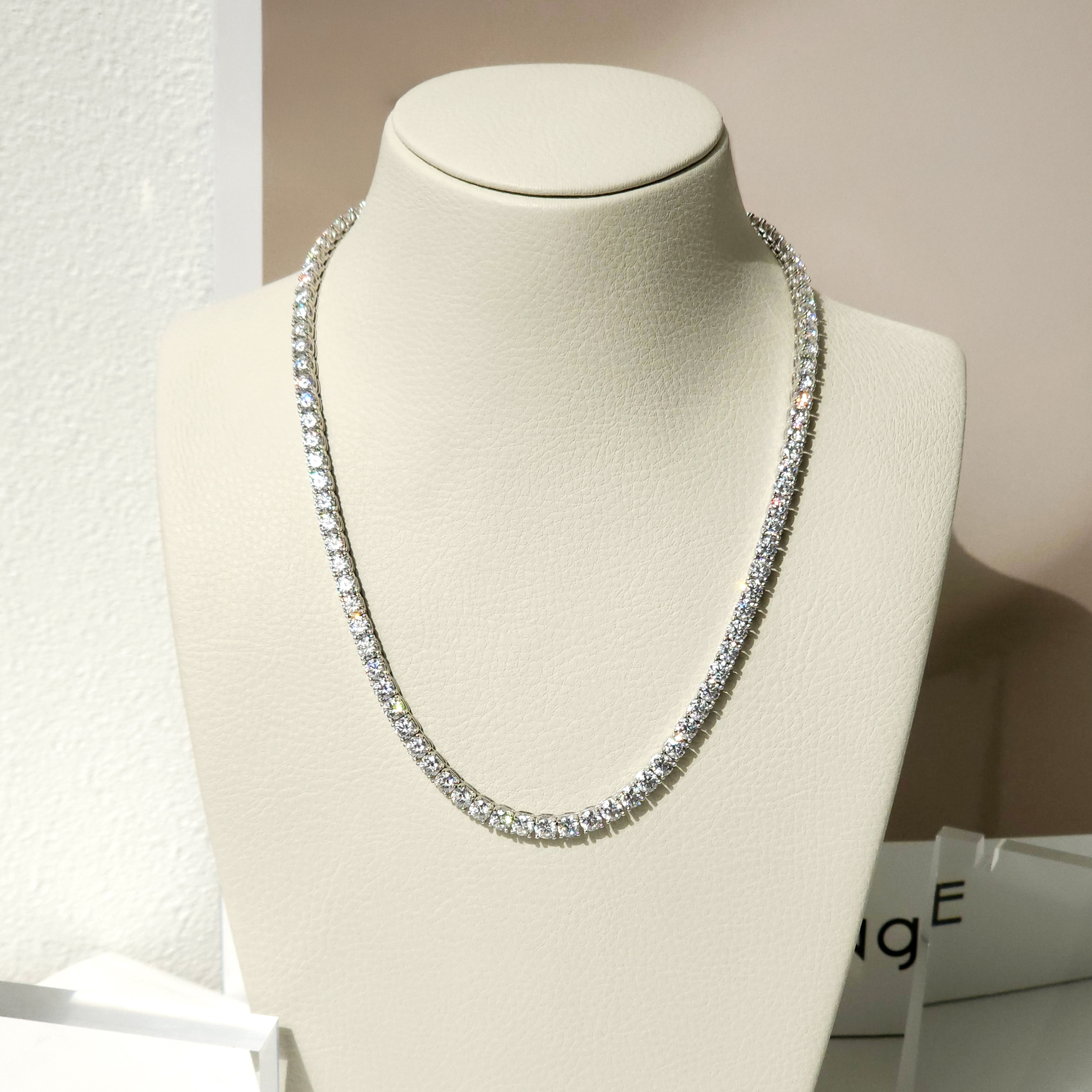 3부 랩다이아 신형 테니스목걸이 4.25mm 랩다이아몬드 4프롱 14k 18k - 상품 이미지