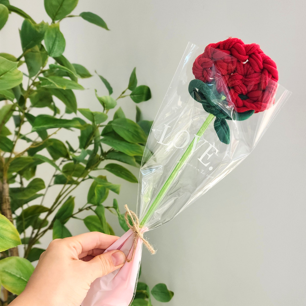 어버이날 카네이션 만들기 양말목 꽃 한송이 꽃다발 스승의날 선물 업사이클링 미술 공예 키트 이미지 6