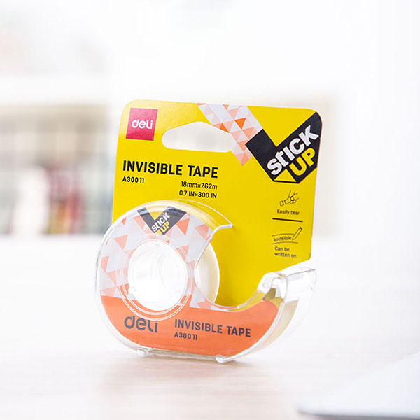 밀크 반투명 휴대용 접착테이프 디스펜서 18mm OPP테이프 위 글씨 가능 냉장고 스티커 - 상품 이미지