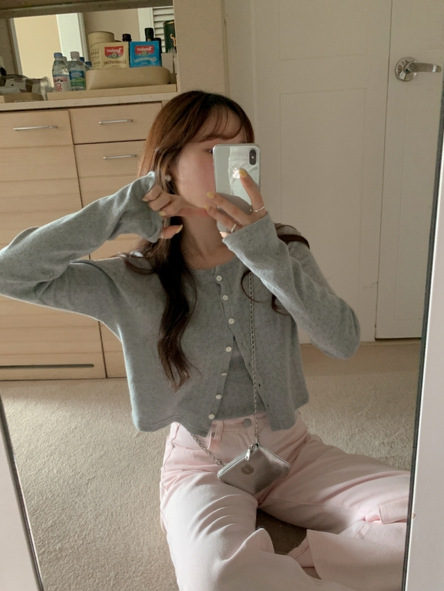 💕URBANE MADE💕 큐피드 펀칭 크롭 아일렛 가디건 세트 (3c) 상세 이미지 166