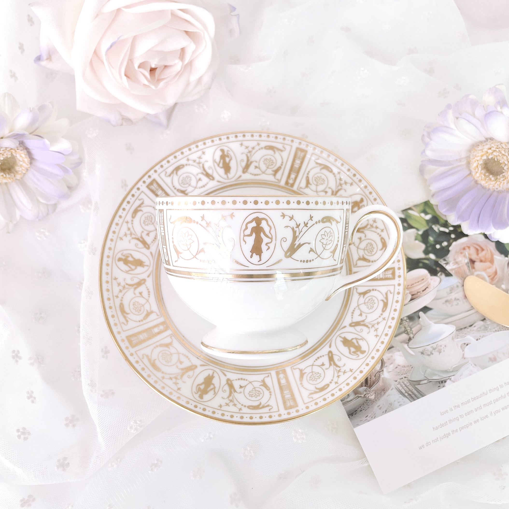 웨지우드 그리시안 명품 빈티지찻잔 선물용 앤틱 커피잔 세트