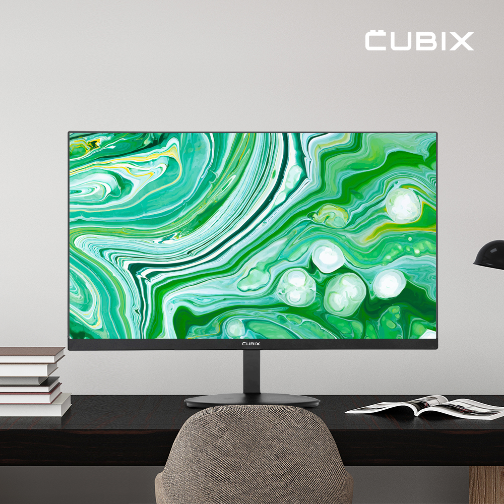 큐빅스 LG IPS 패널 55cm(22인치) FHD 75Hz 사무용 컴퓨터 모니터 CX220F75