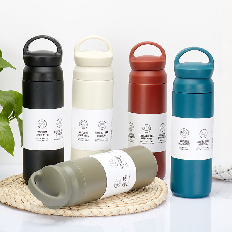 무지 트래블 D 손잡이 텀블러 밀폐 보온 보냉 스텐 물병 물통 500ml 휴대용 여행용 - 상세 이미지 3
