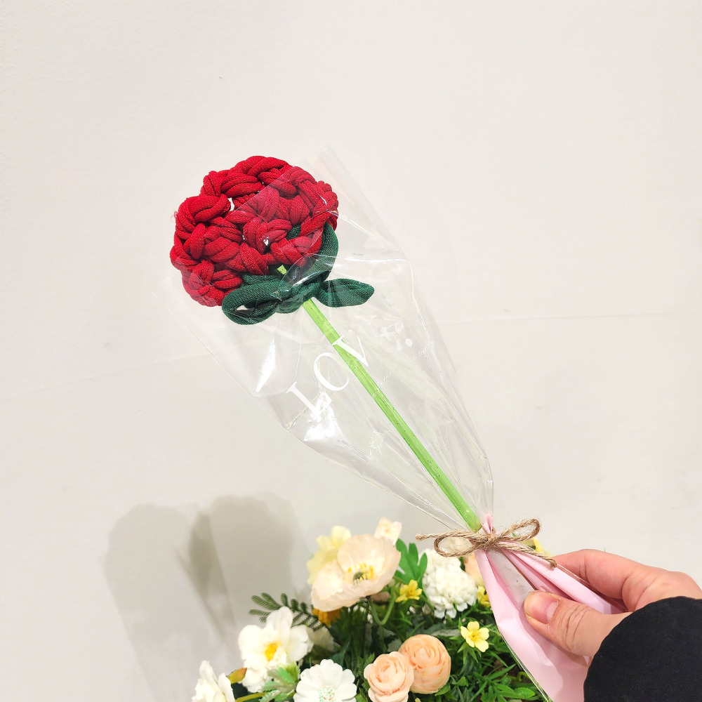어버이날 카네이션 만들기 양말목 꽃 한송이 꽃다발 스승의날 선물 업사이클링 미술 공예 키트 - 상세 이미지 4