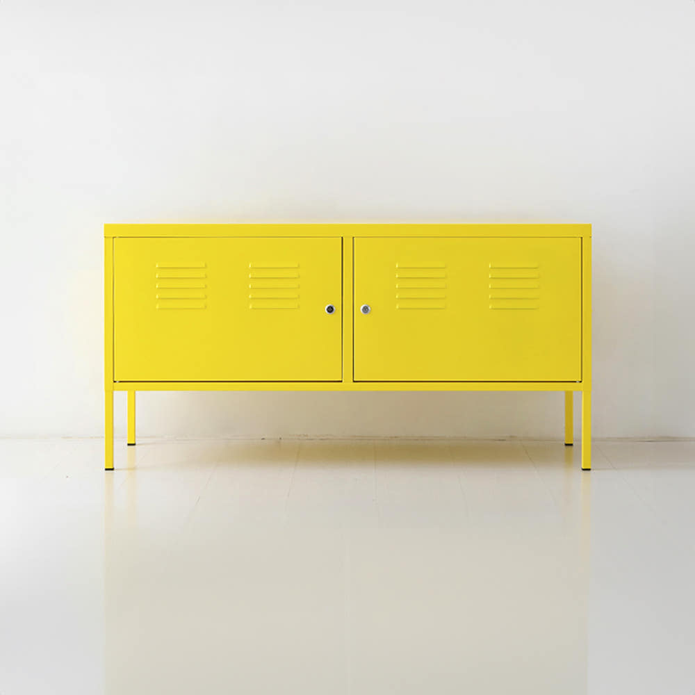 MKB 캐비넷 가로 2칸 TV스탠드 1180x400x600mm, 옐로우 0064.3061