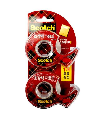 3M 스카치 초강력 다용도 테이프 SH1825D (18mmx25M)1+1 - 상품 이미지