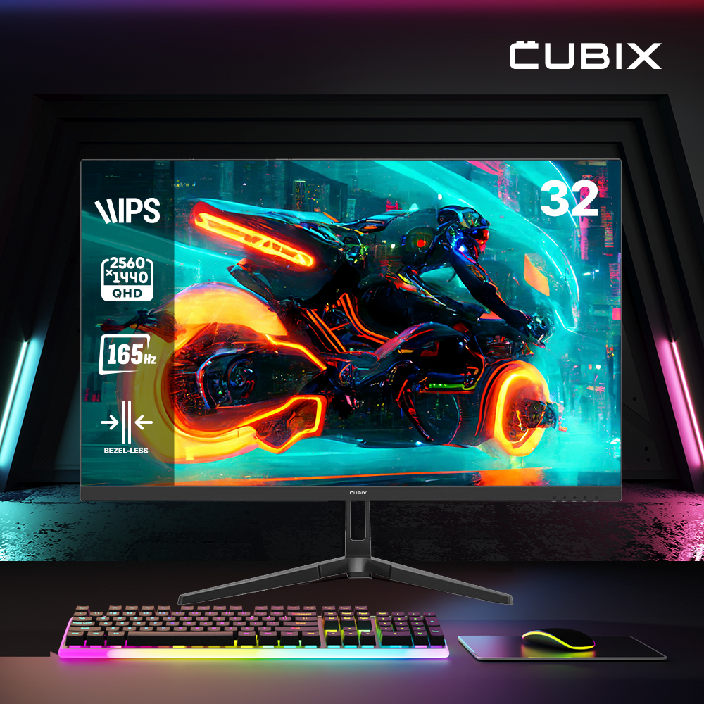 큐빅스 IPS패널 81cm(32인치) QHD 165Hz 게이밍 컴퓨터 모니터 CX320Q165 - 상세 이미지 2