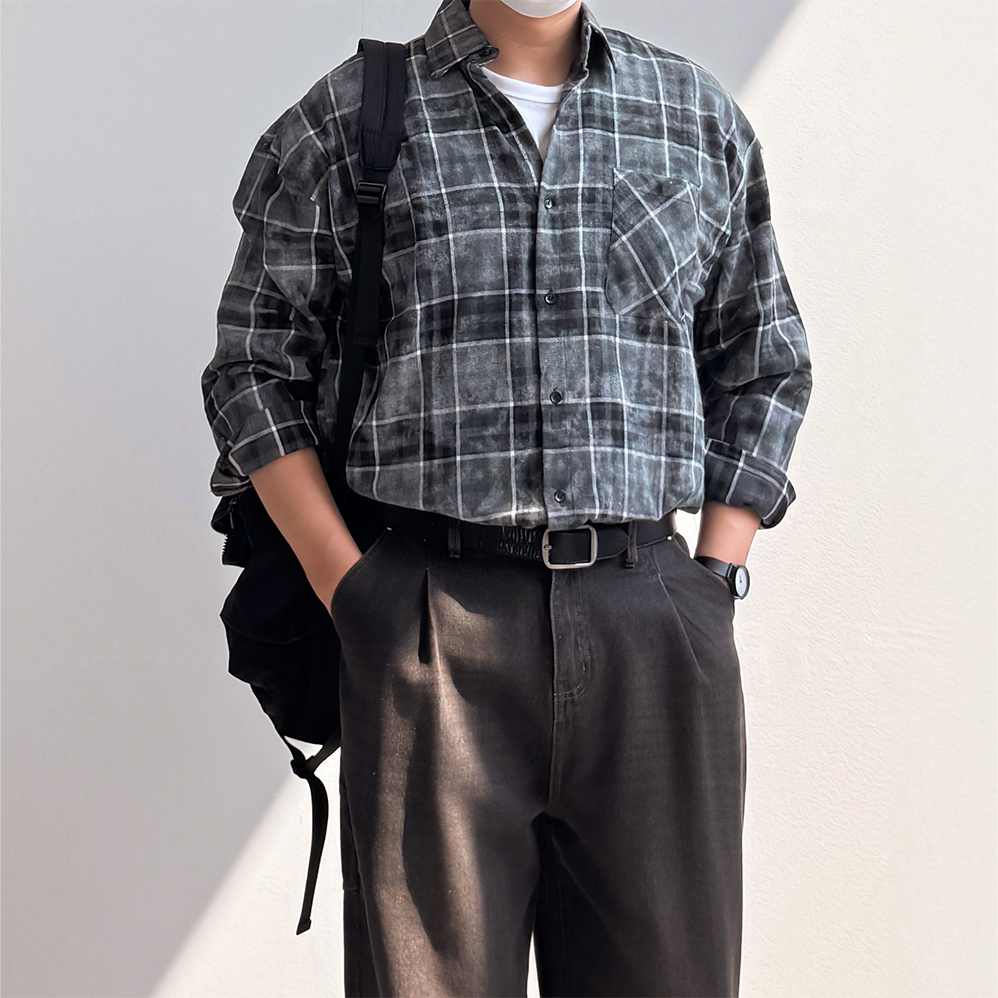 1+1 남성여름남방 남자오버핏남방 시티보이셔츠 - 상세 이미지 4