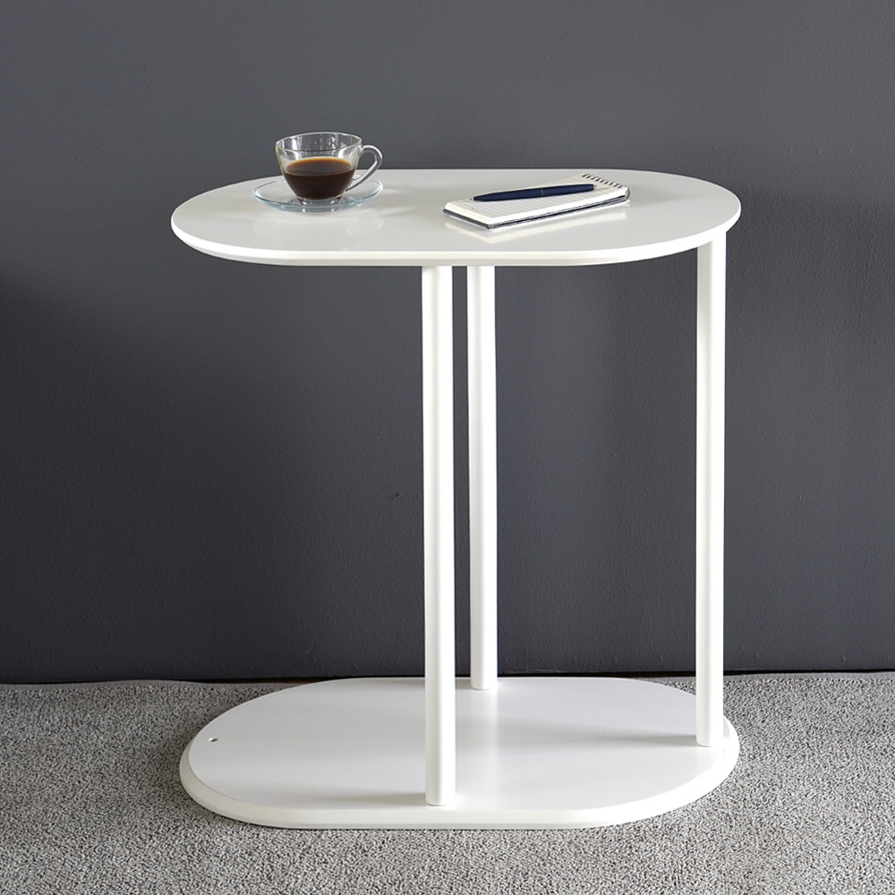 원목 거실 쇼파 사이드 테이블 화이트