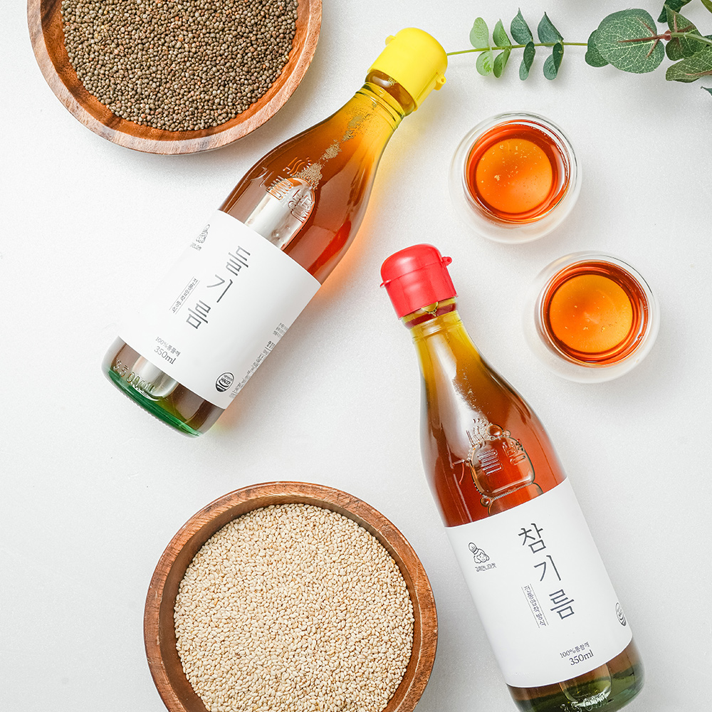 김씨언니마켓 저온압착 참기름+들기름 세트 350ml, 2개 - 상세 이미지 5