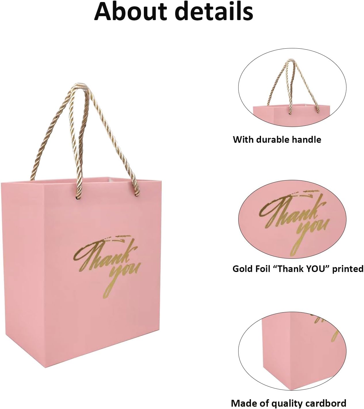 TKSBAG 티케이에스백 아기 샤워 핸들 핑크색 감사 선물 포장 비닐 백 50개 답례품 돌잔치 웨딩 M6 : 은일구트린카