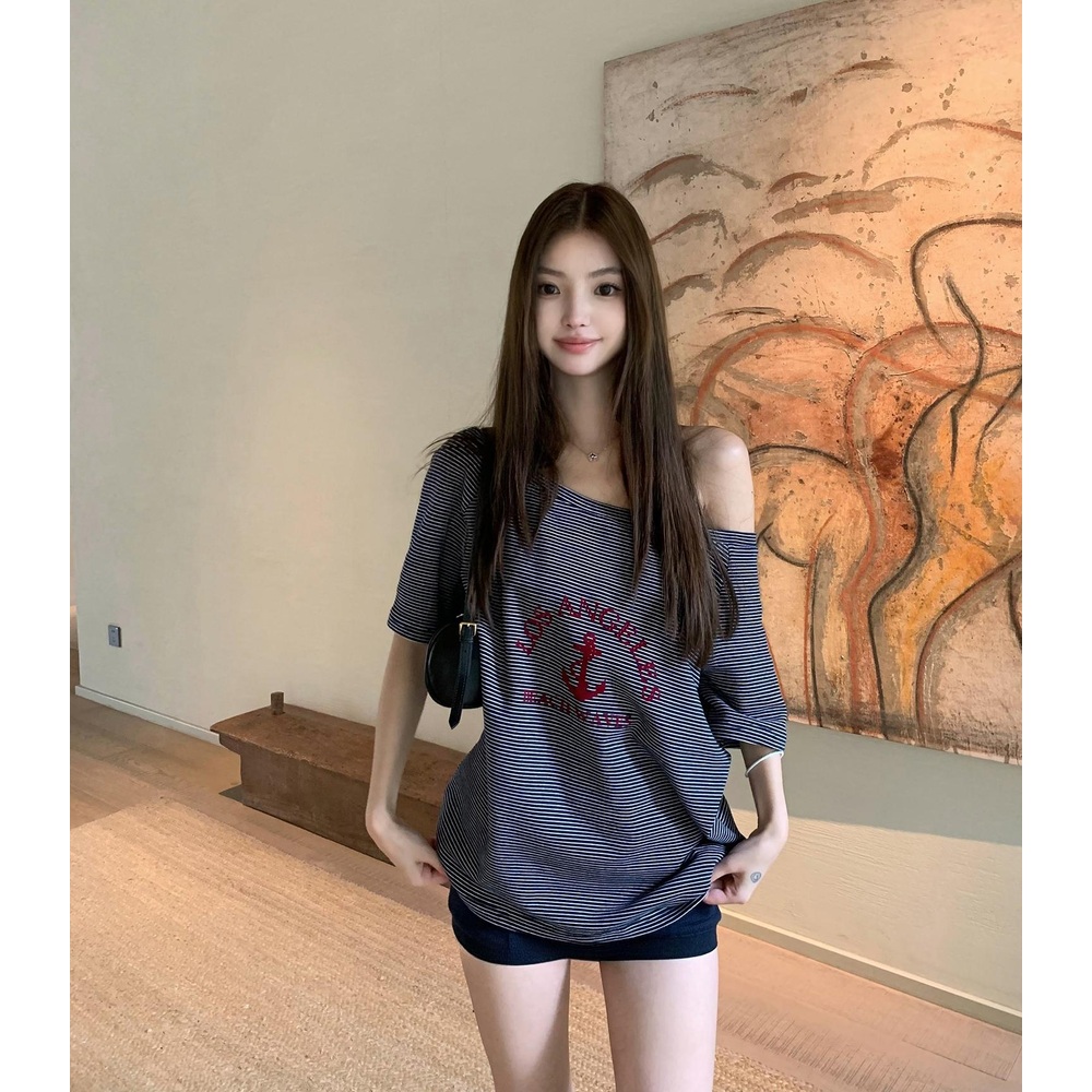 3way 카라 스트라이프 반팔 티셔츠 2color - 상품 이미지