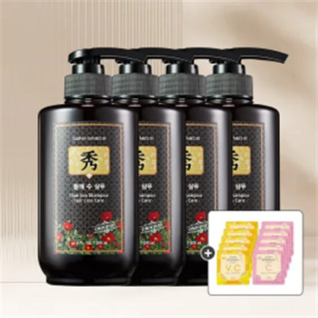 [댕기머리] 들애수 샴푸 500ml 4개+ 마스크팩 10매 증정