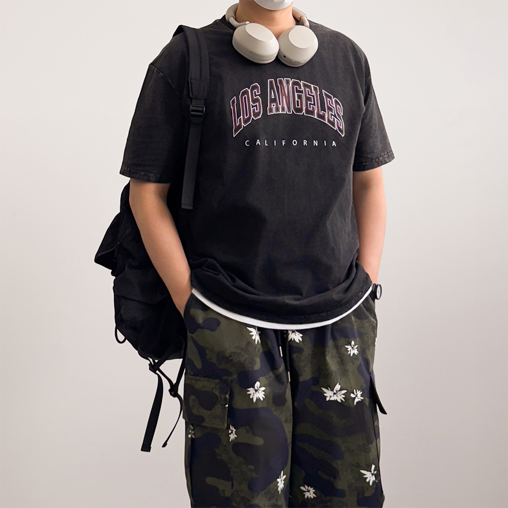 오버핏반팔 피그먼트반팔 남자박스티 - 상세 이미지 2