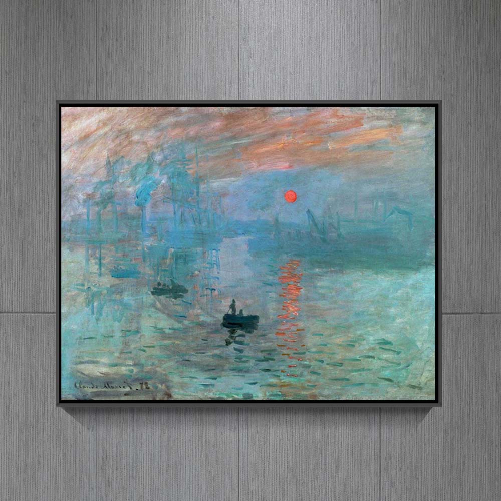 클로드 모네 인상, 해돋이 78 x 62cm 명화 거실 카페 인테리어 대형 캔버스 띄움 액자 - 상세 이미지 4