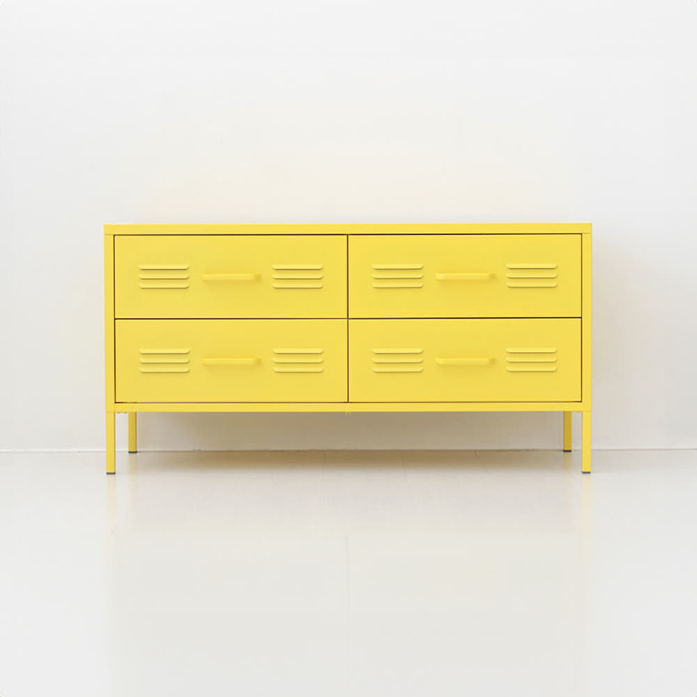 MKB 캐비넷 TV서랍장 4칸 1150590 1150x400x595mm, 옐로우 8484.1530