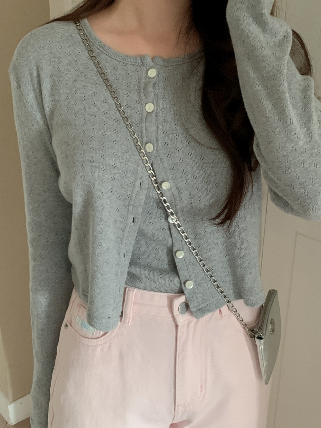 💕URBANE MADE💕 큐피드 펀칭 크롭 아일렛 가디건 세트 (3c) 상세 이미지 157