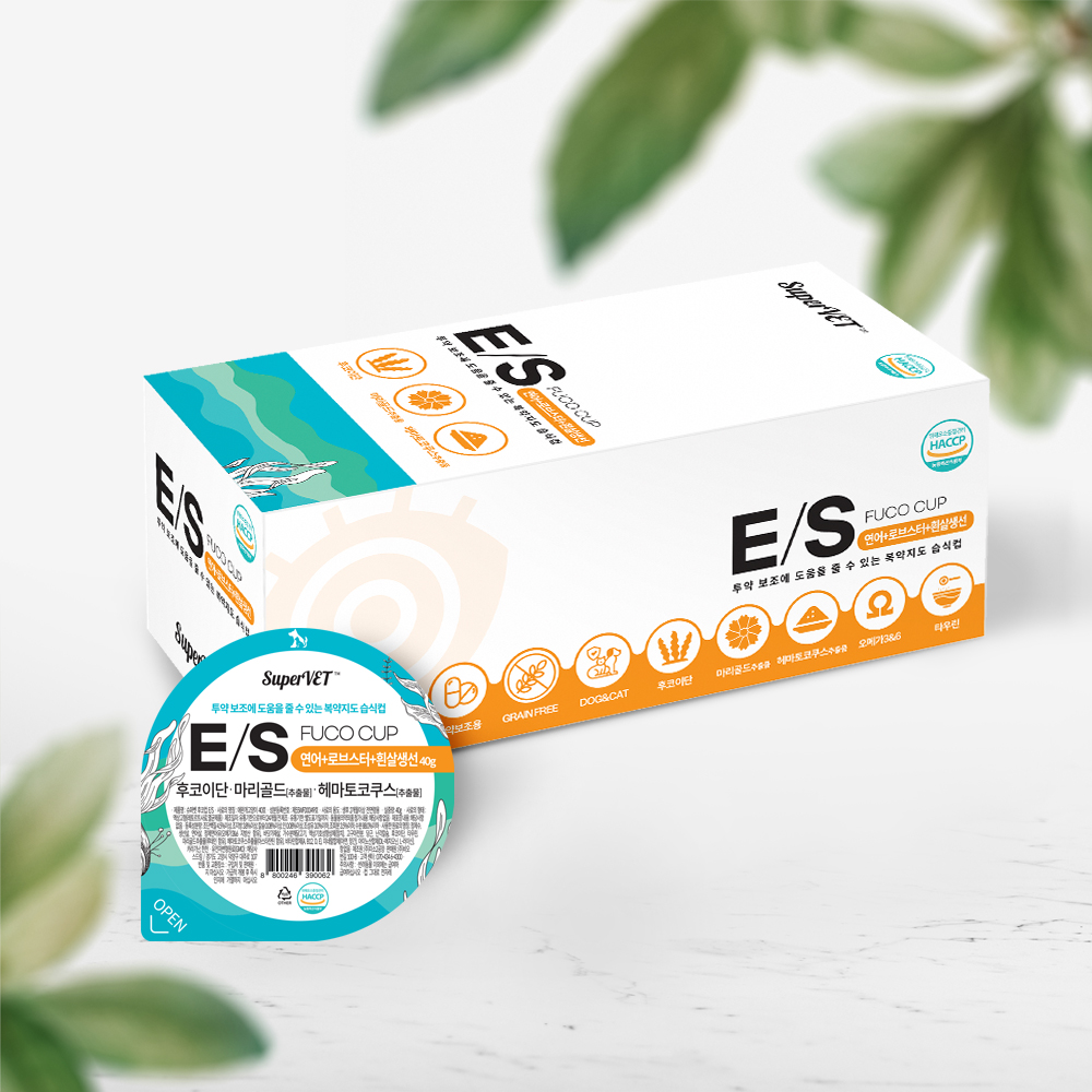 슈퍼벳 후코컵 E/S 투약보조캔 (눈건강) 40g x 6개입 후코이단 함유 저칼로리 생육 기능성간식 - 메인 이미지