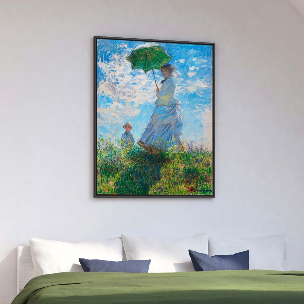 클로드 모네 양산을 든 여인 62 x 78cm 대형 명화 인테리어 캔버스 띄움 액자 - 상세 이미지 4