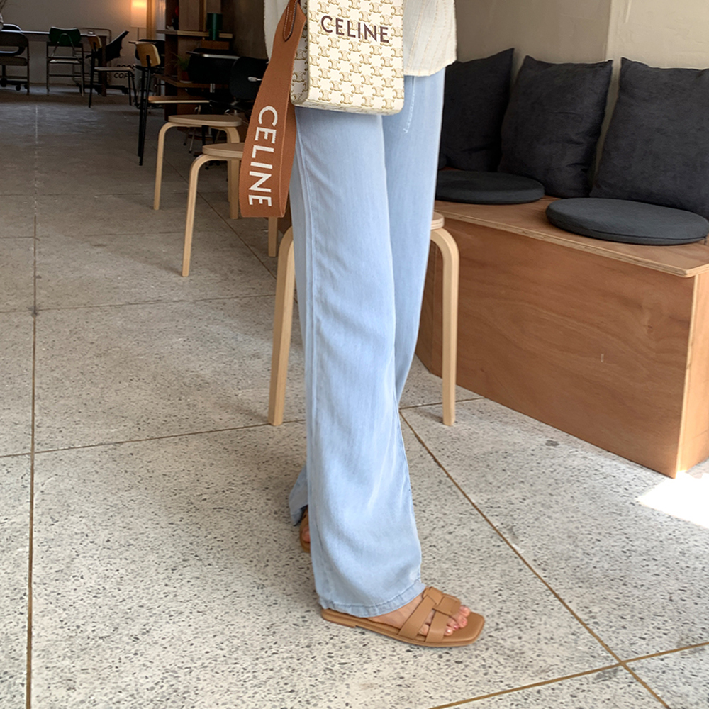 바카르 일자핏 쿨데님 밴딩 팬츠 - 상세 이미지 3