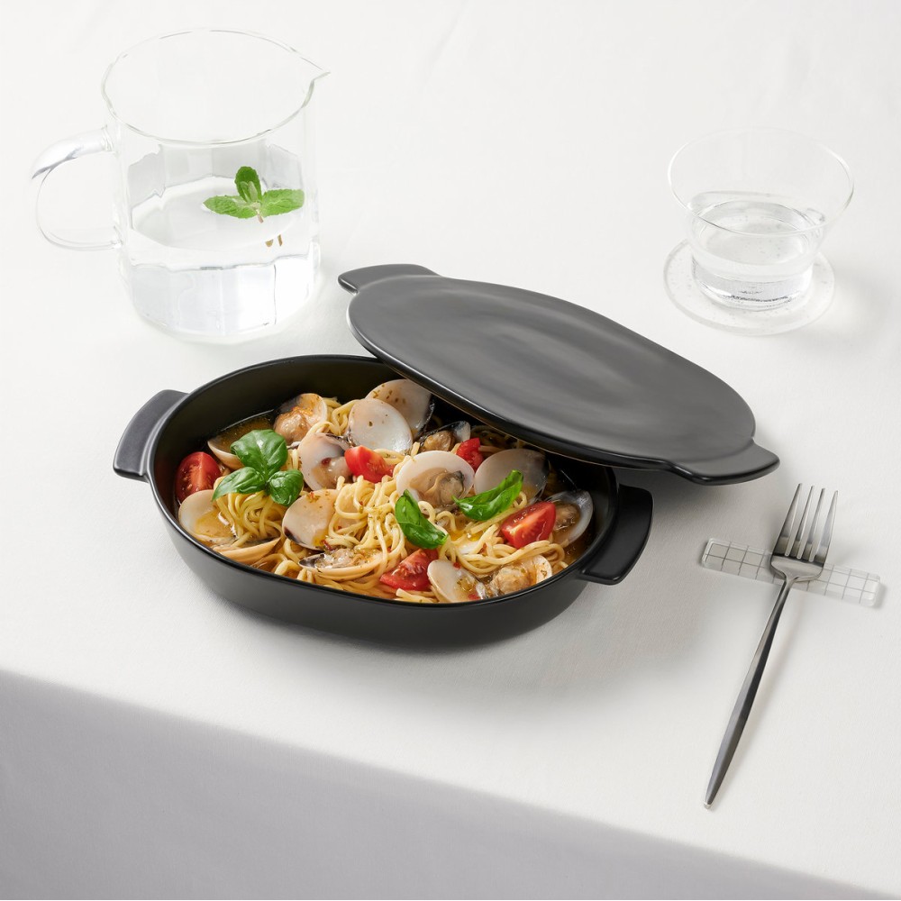 [JAJU/자주] ★인플루언서 PICK★ 전자레인지용 도자기 용기+뚜껑세트_24x18cm - 상세 이미지 3