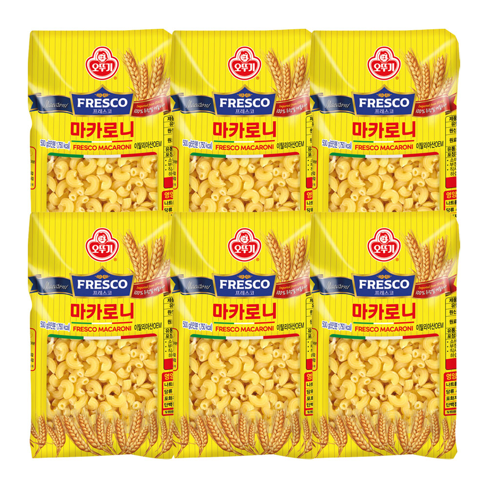 오뚜기 프레스코 마카로니 500g 6개 - 메인 이미지