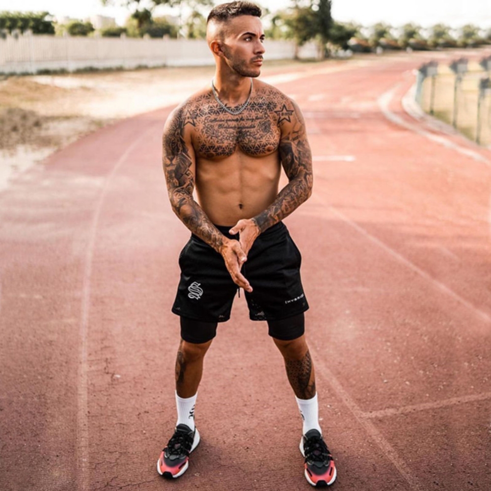 투인원쇼츠 남자 트레이닝팬츠 레깅스반바지 짐웨어 투인원 반바지 타이즈 헬스 운동 러닝 - 상세 이미지 3