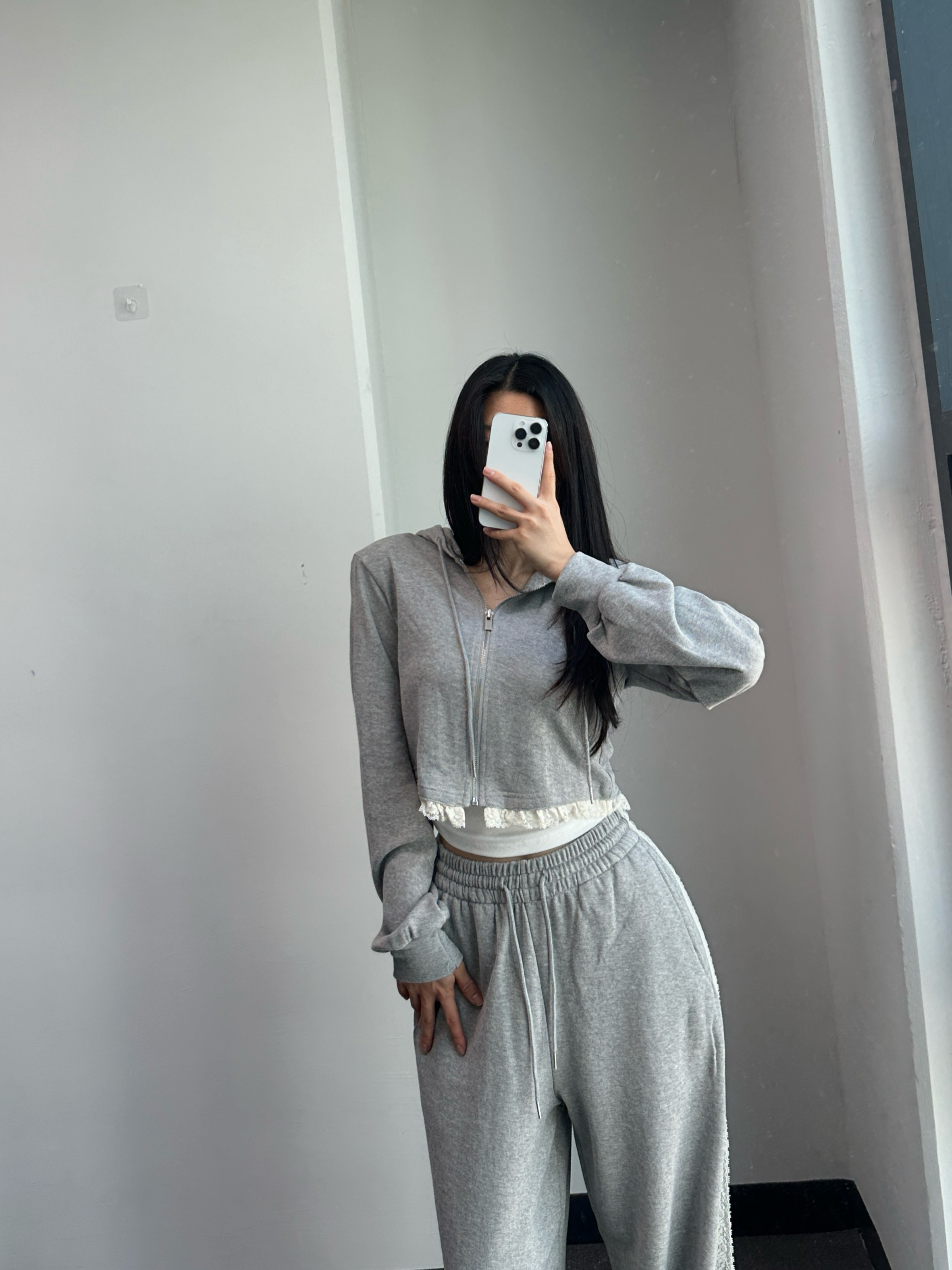 [사장강추🤎/롱다리핏] 슈아 레이스 후드집업 라인 트레이닝 팬츠 세트 2color 상세 이미지 27