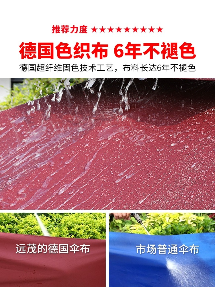 대형 파라솔 천막 카페 사각 빌라 테라스 햇빛가리개 제트 2.5m제곱+100kg+회전식물탱크 - 상세 이미지 2