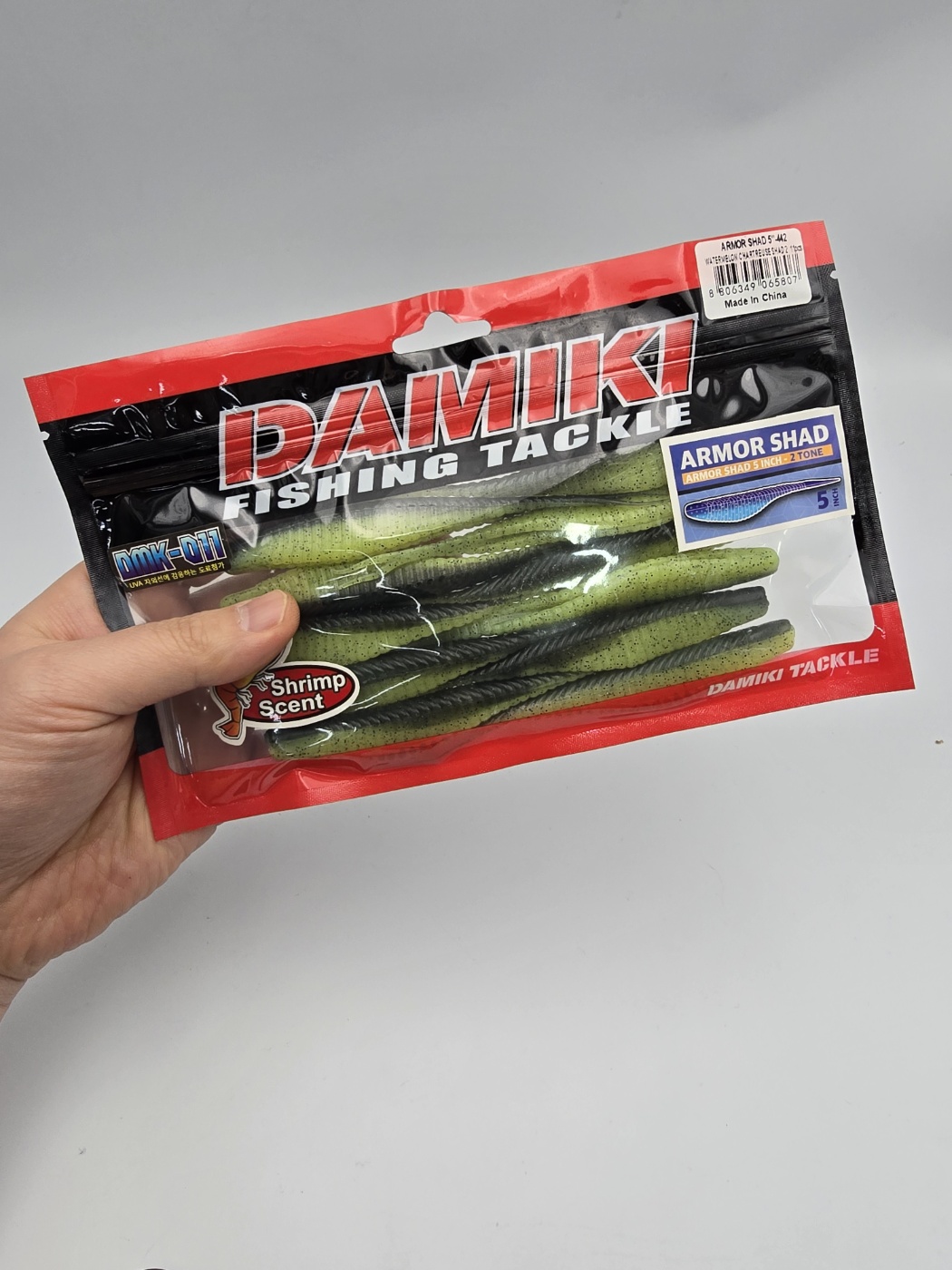 다미끼 아머쉐드 5 광어 다운샷 배스 우럭 광어웜 442 워터멜론 샤트루즈 새드2, 12.7cm(5인치) - 메인 이미지