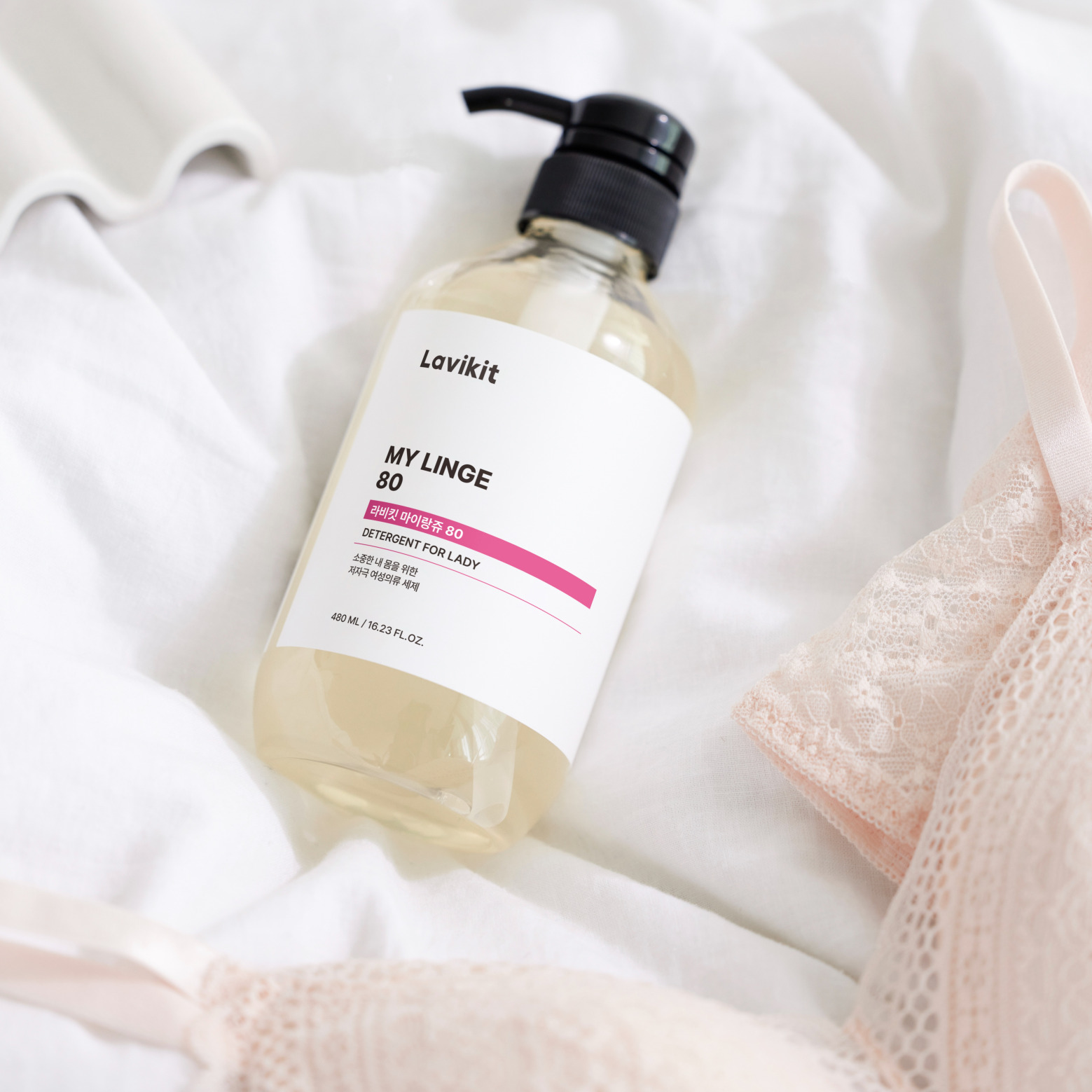라비킷 마이랑쥬80 여성 속옷세제 480ml 속옷 전용 중성 세제 이미지 4