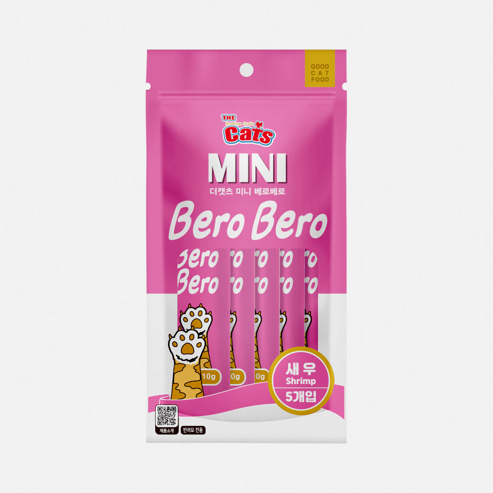 더캣츠 미니베로베로 고양이츄르 추르 아기 고양이참치 짜먹는간식 새우, 50g, 1개