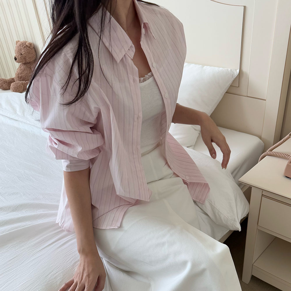 스트라이프셔츠 오버핏남방 줄무늬 스트라이프 이미지 6