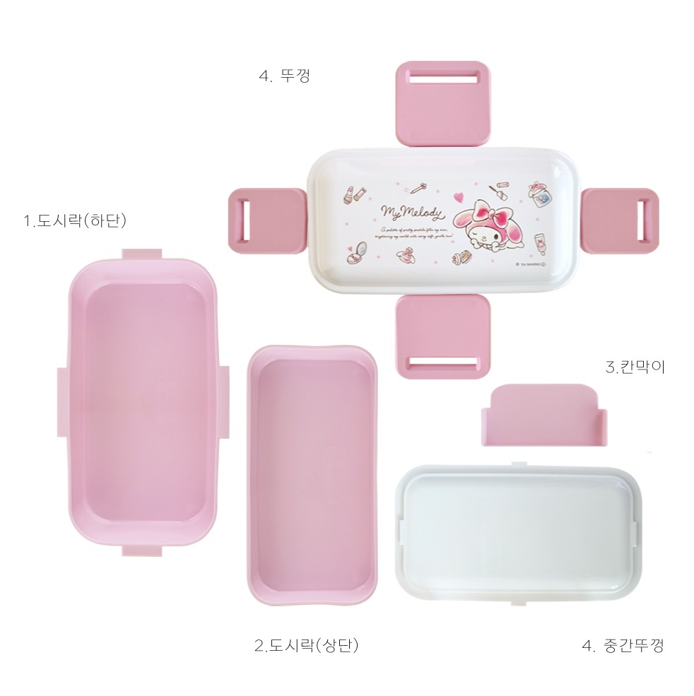 마이멜로디 도시락통 2단 산리오 도시락 유아 유치원 소풍 - 상세 이미지 4
