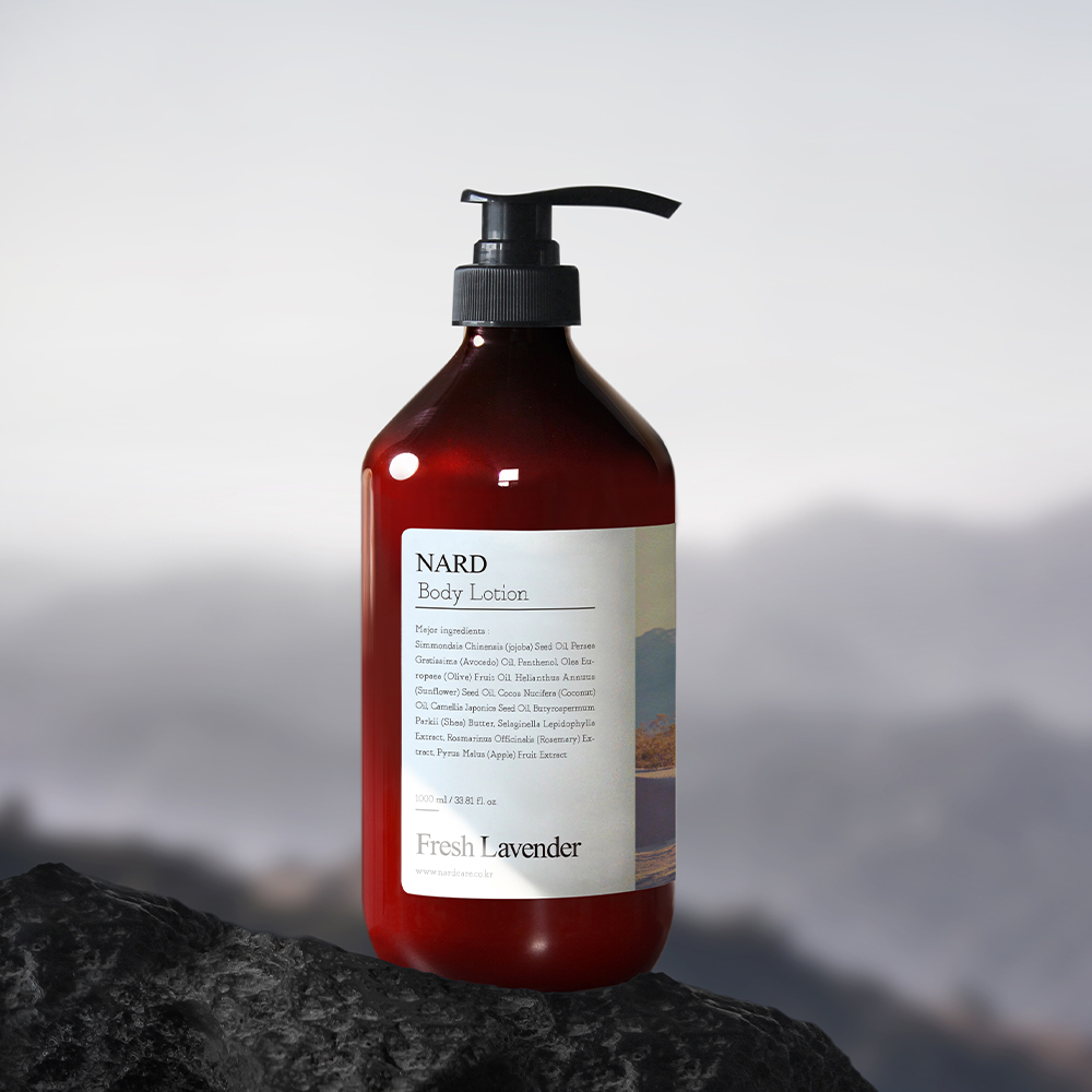 [2개] 나드 모이스처 퍼퓸드 바디로션 1L 프레쉬라벤더 향 촉촉한 바디보습제 온가족용