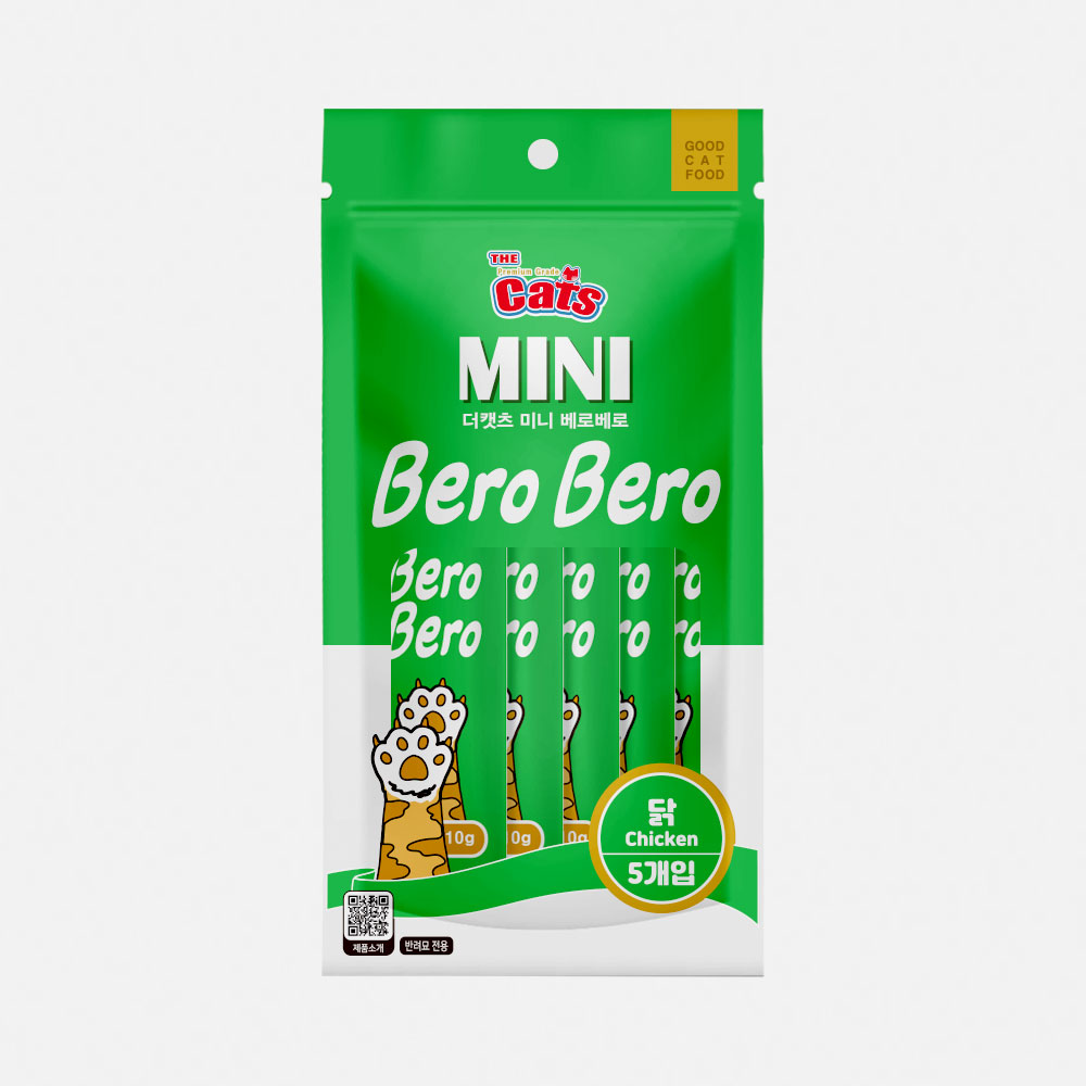 더캣츠 미니베로베로 고양이츄르 추르 아기 고양이참치 짜먹는간식 닭고기, 50g, 1개