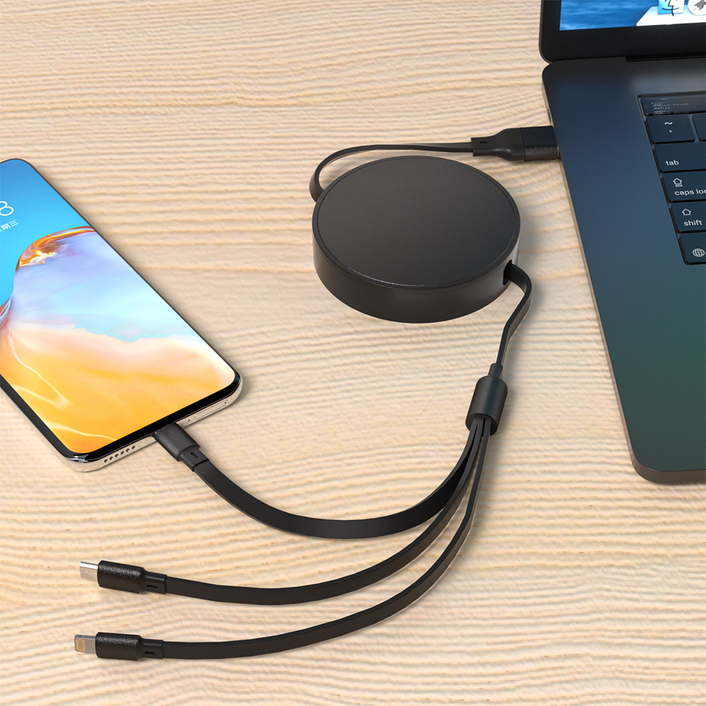 릴 케이블 3in2 멀티충전 100W C타입 라이트닝8핀 5핀 USB A C 듀얼 연결 - 상세 이미지 5