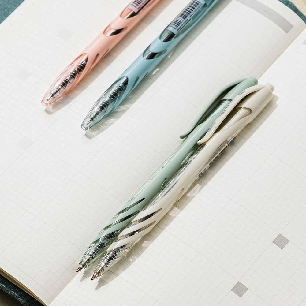 안티슬립 디자인 바디 노크식 블랙 0.7mm 필사 다꾸펜 오피스볼펜 유성잉크 젤펜 - 상세 이미지 3