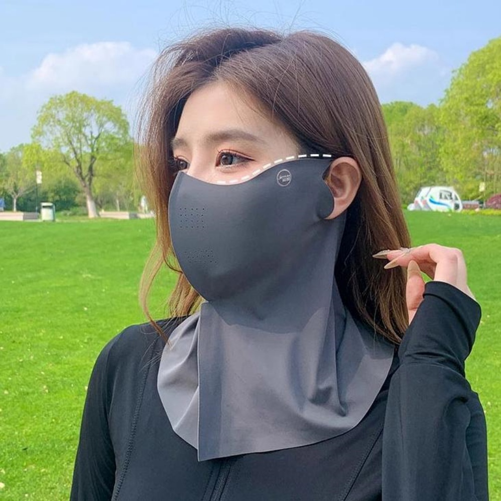 앞면마스크 러닝 입뚫린 얼굴 가리는 기미 가리개 햇빛 걷기 운동 - 상세 이미지 2