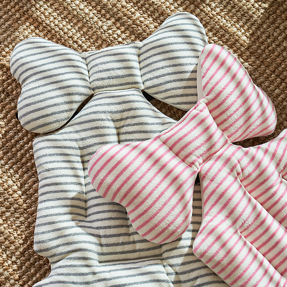 마롤 사계절 테리 스트라이프 유모차 라이너 신생아 카시트 쿠션 양면 쿨시트 유아 그레이