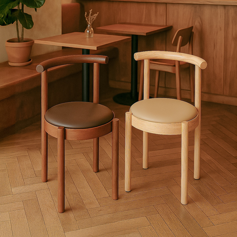 피카소 다니엘엠마체어 카페 인테리어 목재 식탁의자 디자인 인조가죽 pu