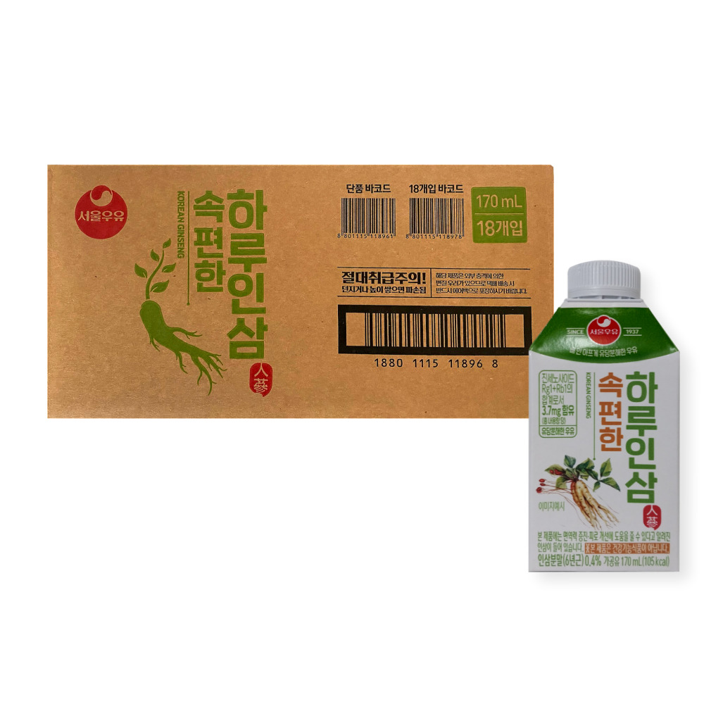 서울우유 속편한 하루인삼 170mL 18개 - 상세 이미지 2