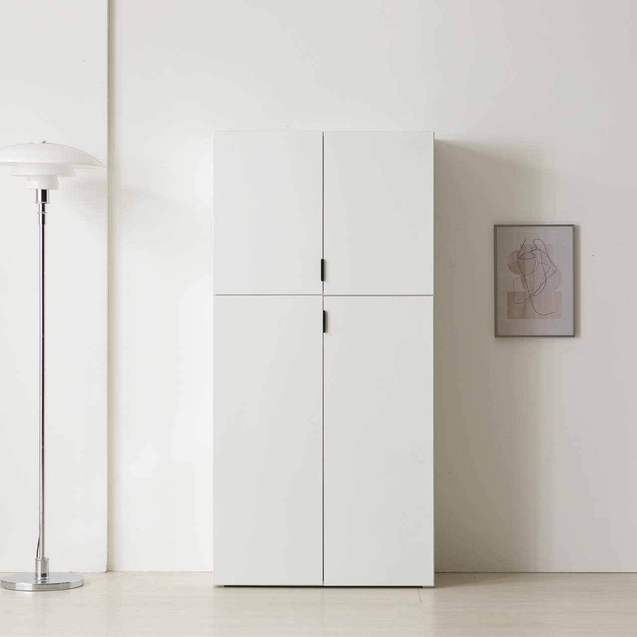 높은 다용도 베란다 수납장 거실 틈새 베란다장 옷 800 400 1200, 3단, 화이트