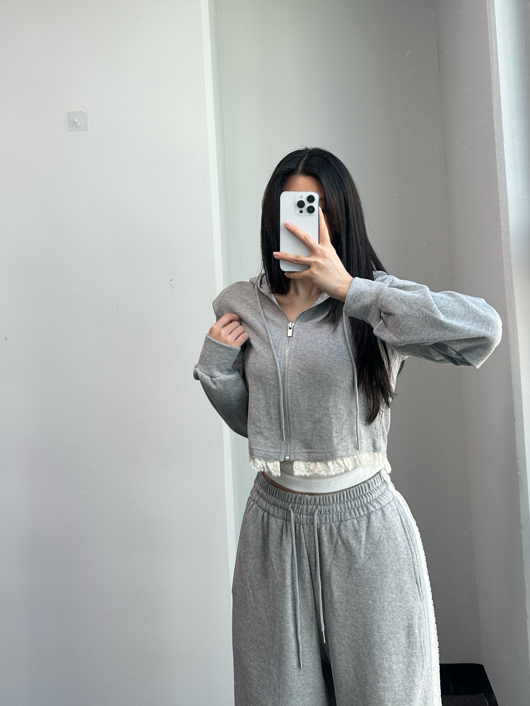 [사장강추🤎/롱다리핏] 슈아 레이스 후드집업 라인 트레이닝 팬츠 세트 2color 상세 이미지 28