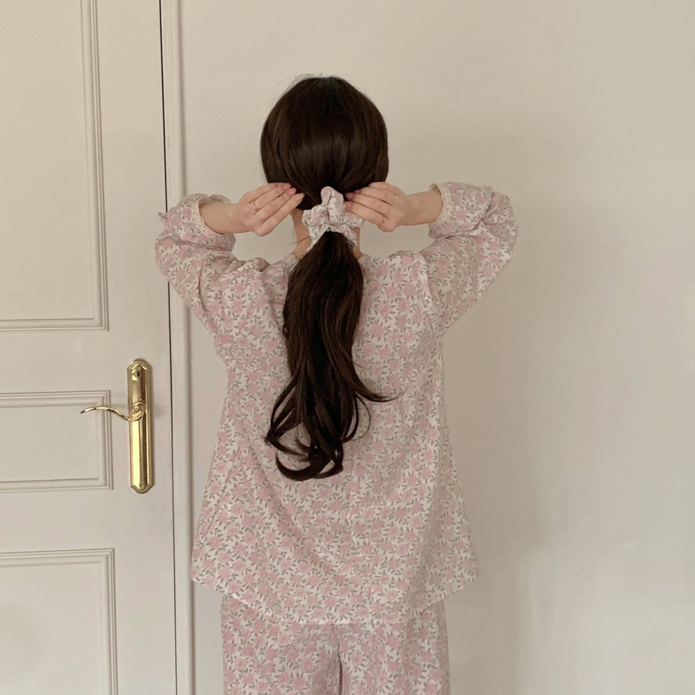 공주잠옷 꽃무늬잠옷 파자마원피스 간절기 긴팔 홈웨어 세트 이미지 7