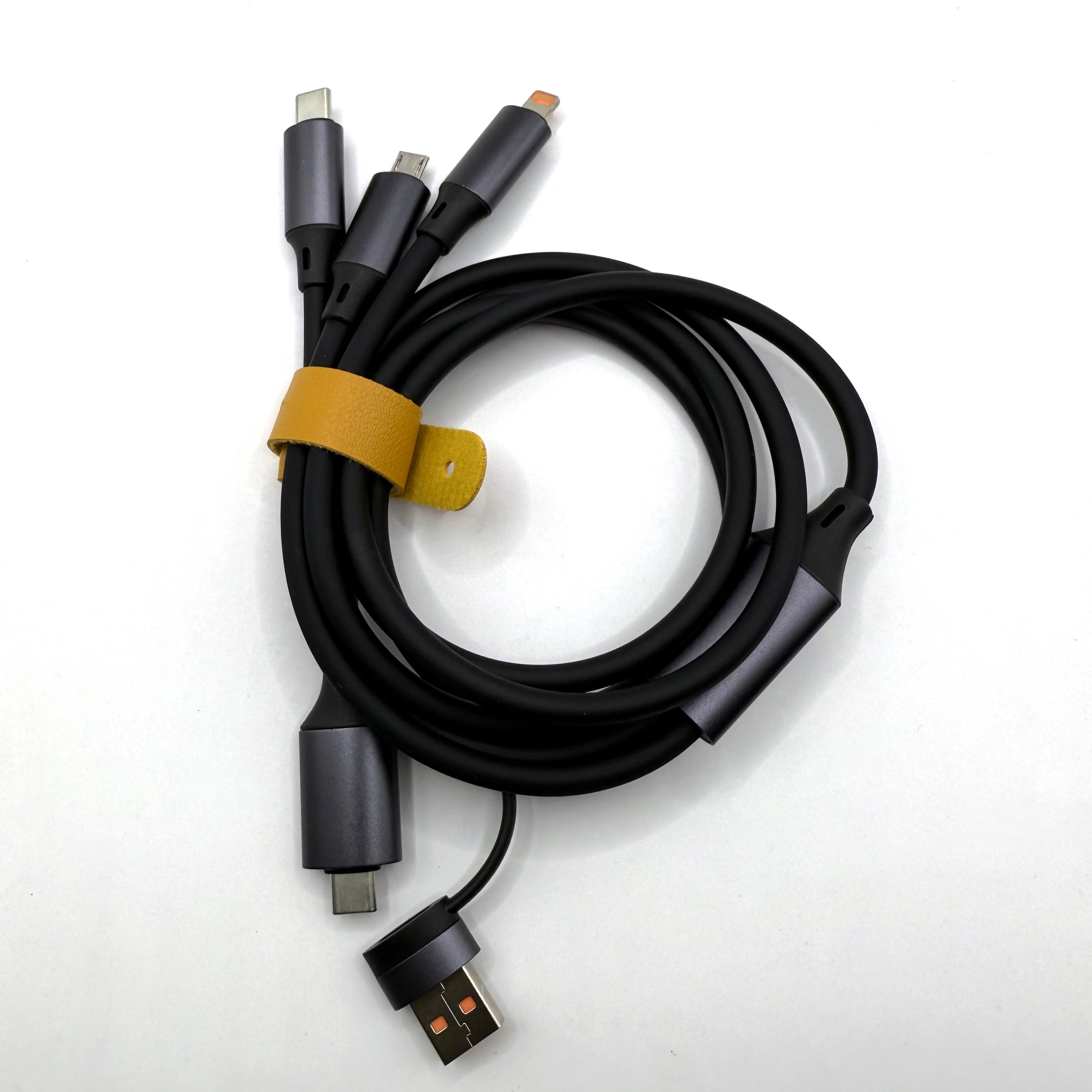 3in2 USB A C 6A 100W 고속충전 케이블 5핀 8핀 C타입 동시연결 1.2m - 상세 이미지 4