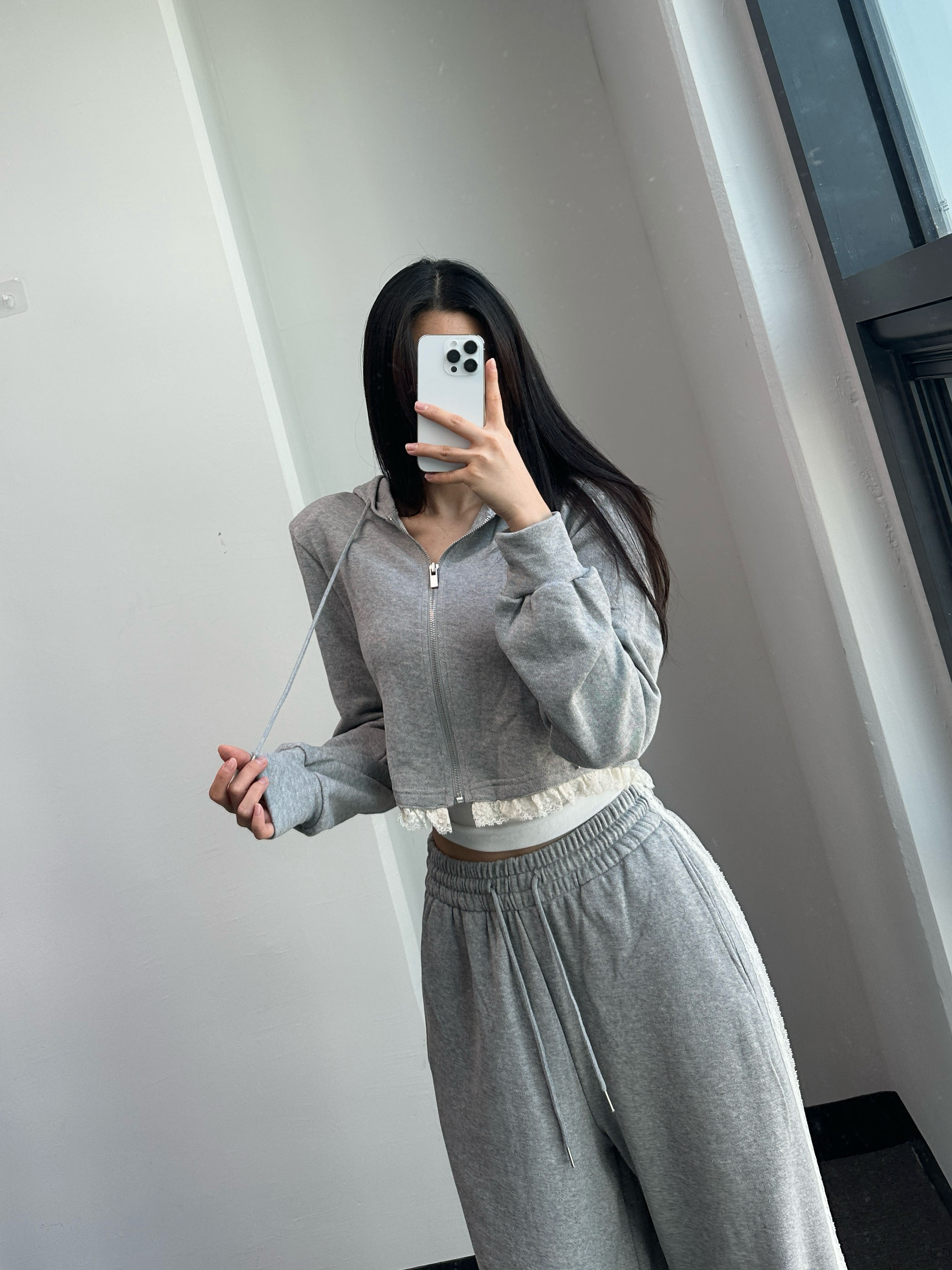 [사장강추🤎/롱다리핏] 슈아 레이스 후드집업 라인 트레이닝 팬츠 세트 2color 상세 이미지 17